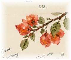 Watercolor red Mediterranean flowers